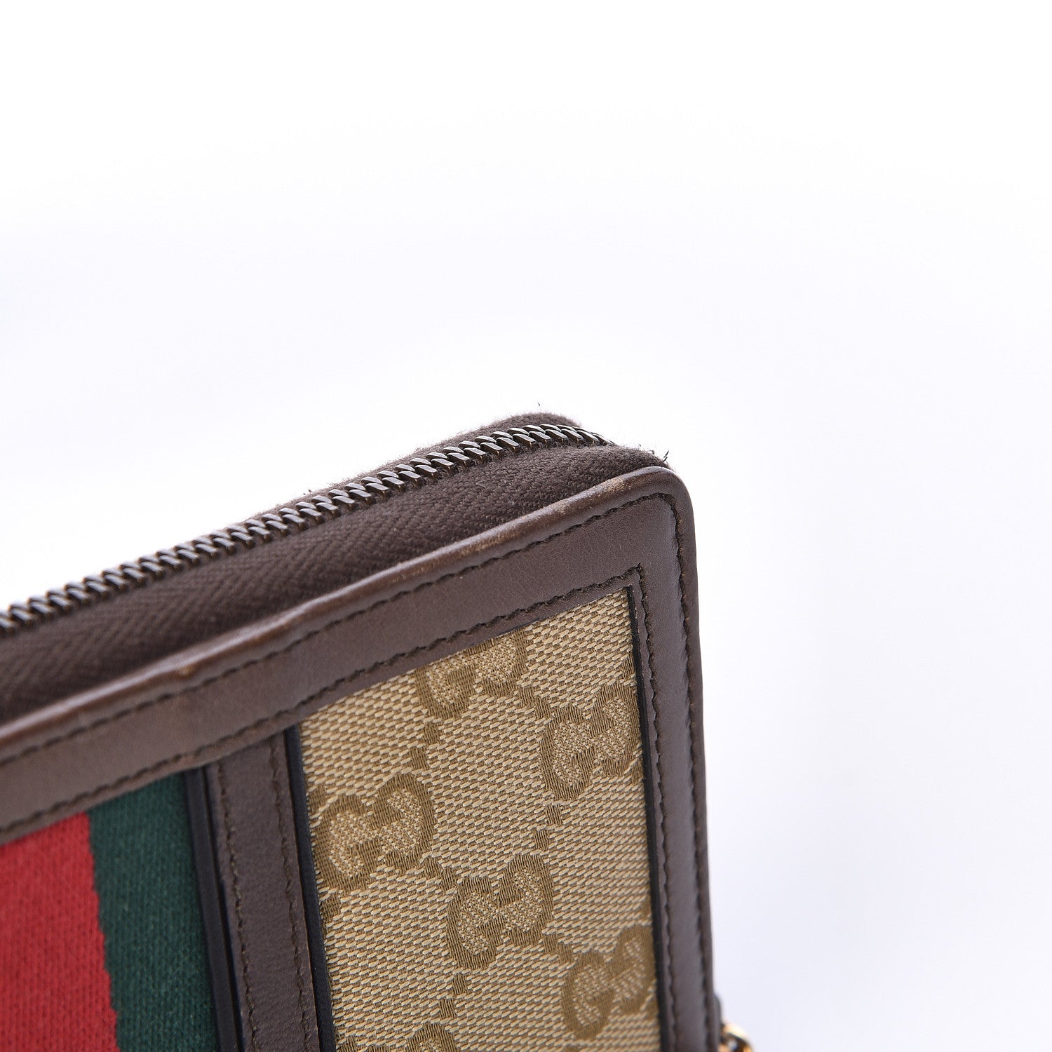 Gucci Monogram Web Rania Zip Around Wallet Brown 8 of 8