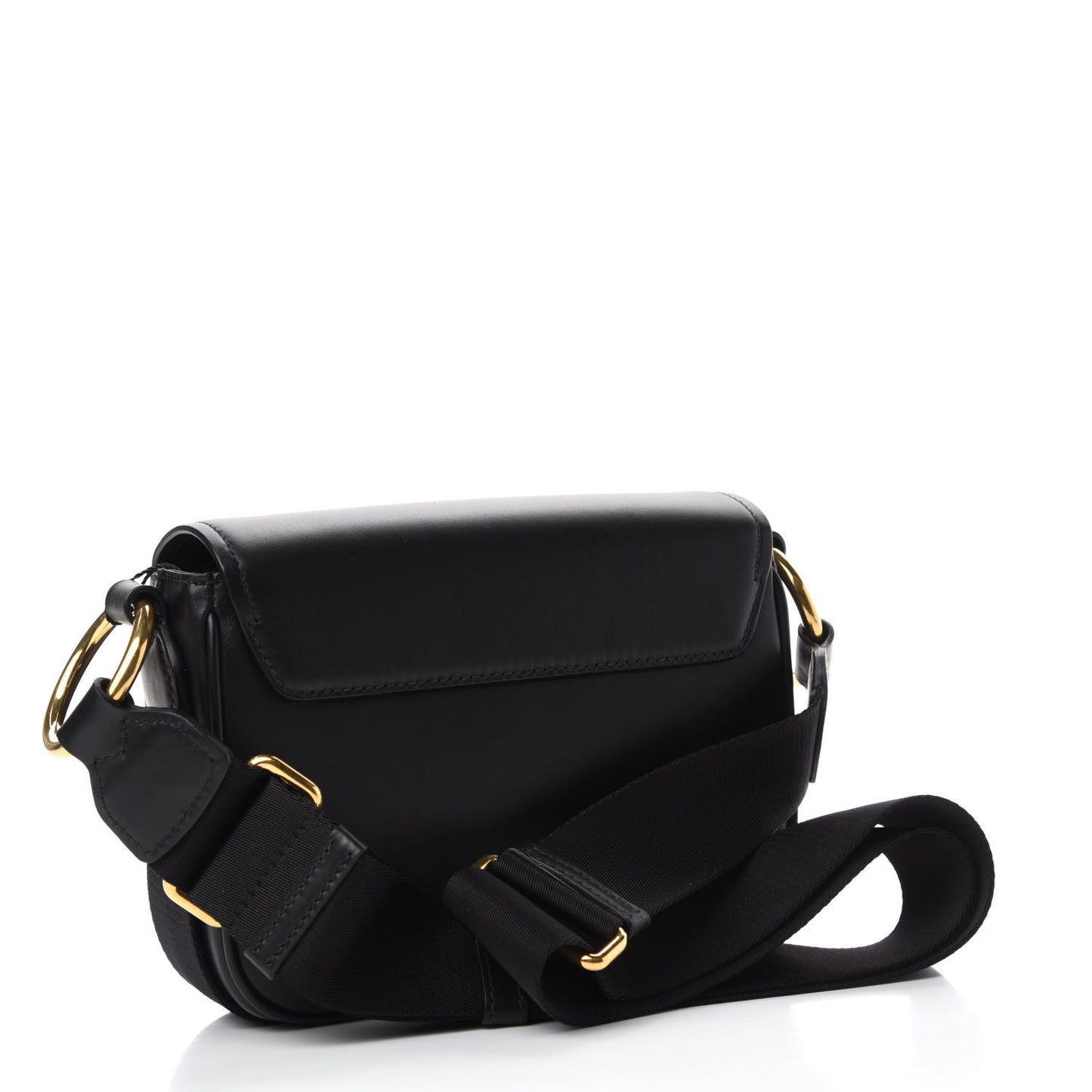 Vitello Flap Shoulder Bag Black