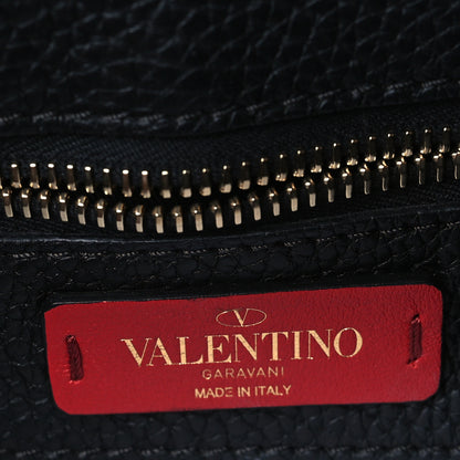 Valentino Garavani Grained Lagun Calfskin Rockstud Twiny Top Handle Bag Black 6 of 9