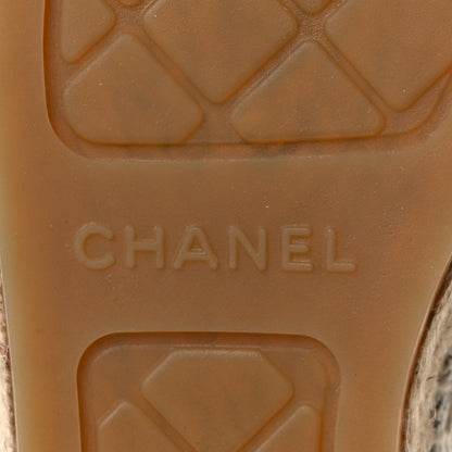 Chanel Cotton Jacquard Grosgrain CC Print Espadrilles 38 Grey Black 7 of 10