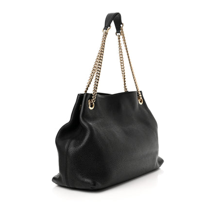 Gucci Pebbled Calfskin Medium Soho Chain Shoulder Bag Black 3 of 11