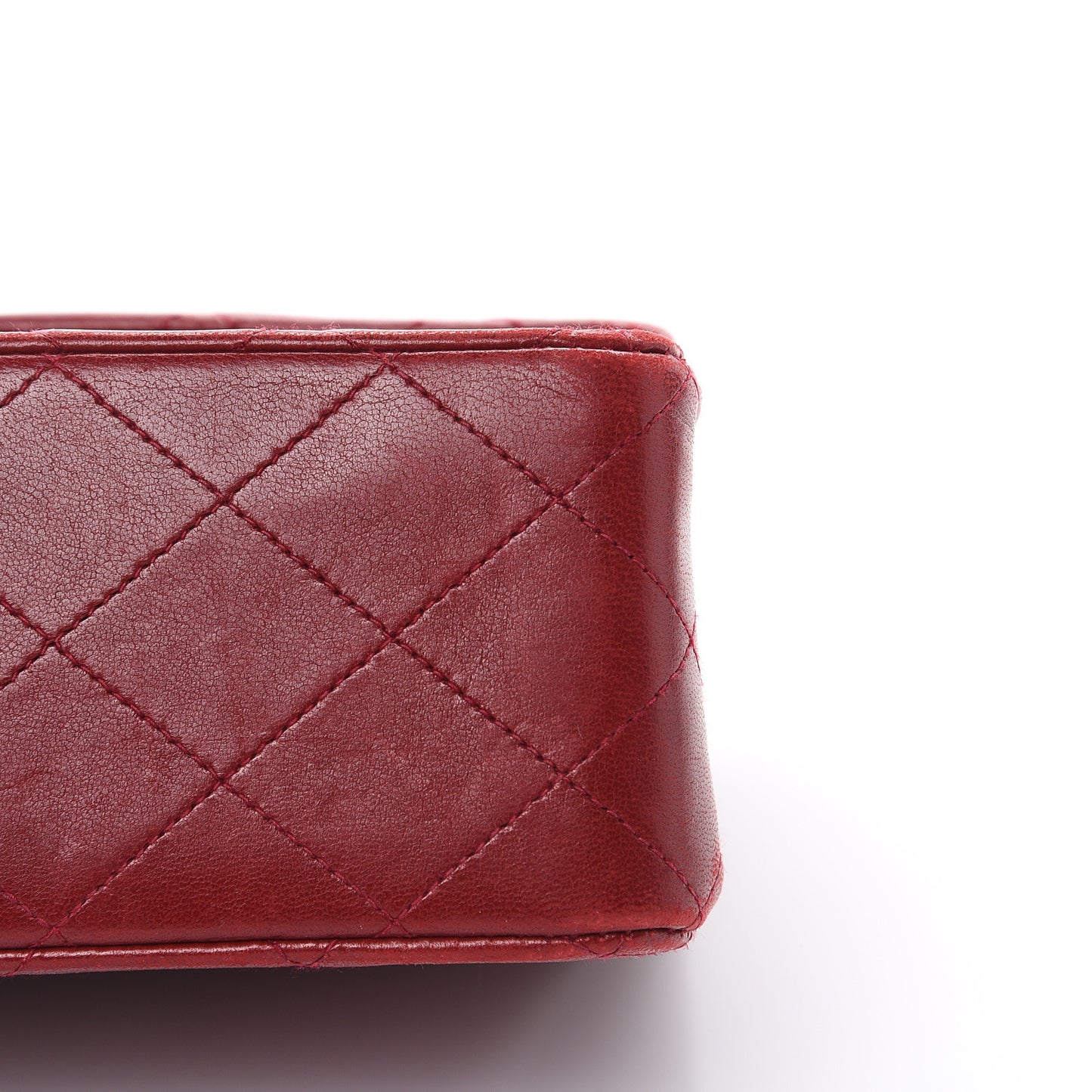 Lambskin Quilted Medium Double Flap Red