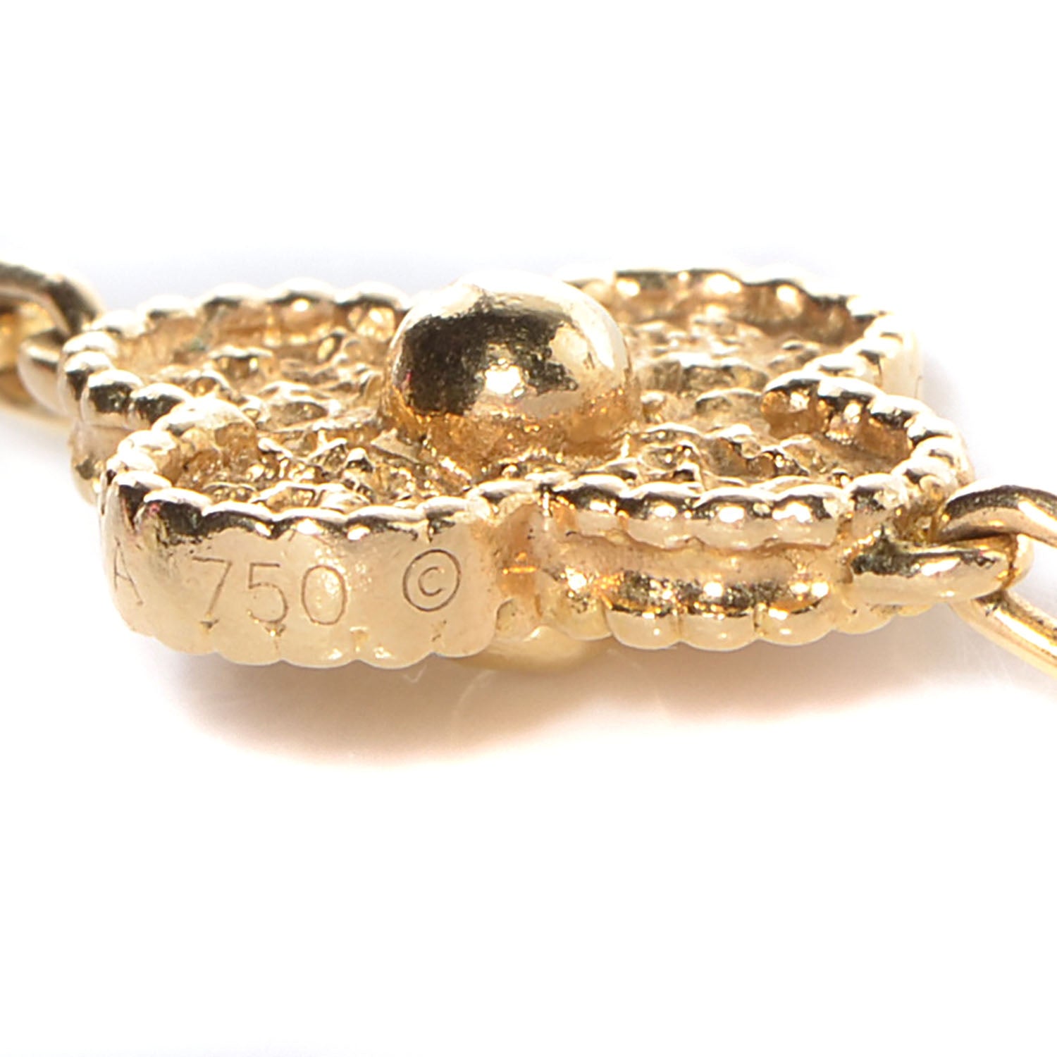 Van Cleef & Arpels 18K Yellow Gold 20 Motifs Vintage Alhambra Necklace 12 of 12