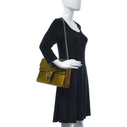 Gucci Metallic Calfskin Medium Dionysus Shoulder Bag Yellow 2 of 9