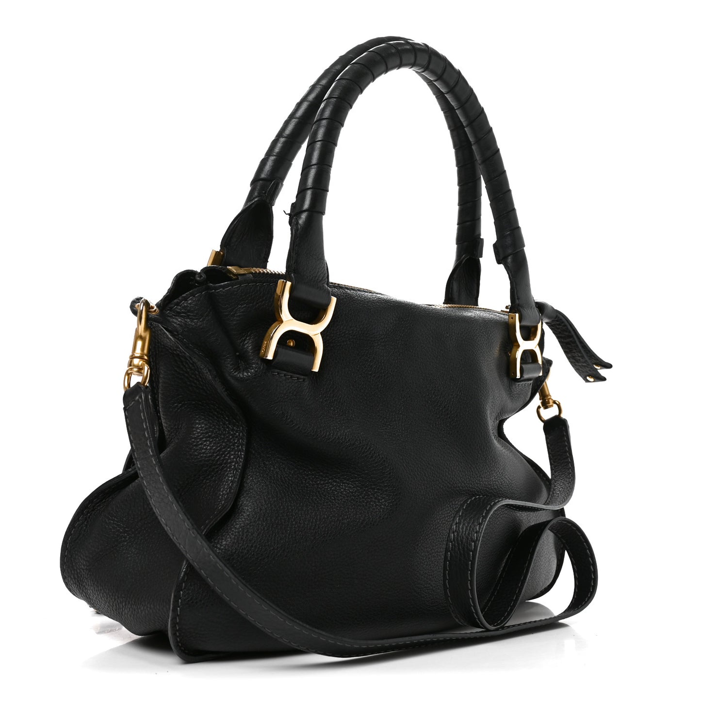 Calfskin Medium Marcie Satchel Black