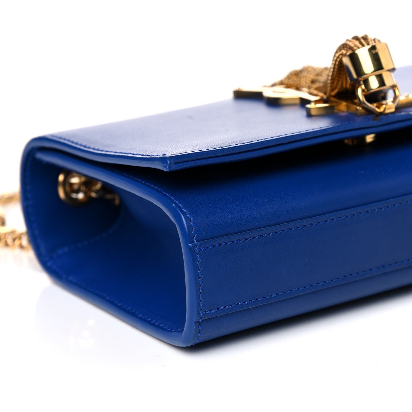 Calfskin Small Classic Monogram Kate Tassel Satchel Royal Blue