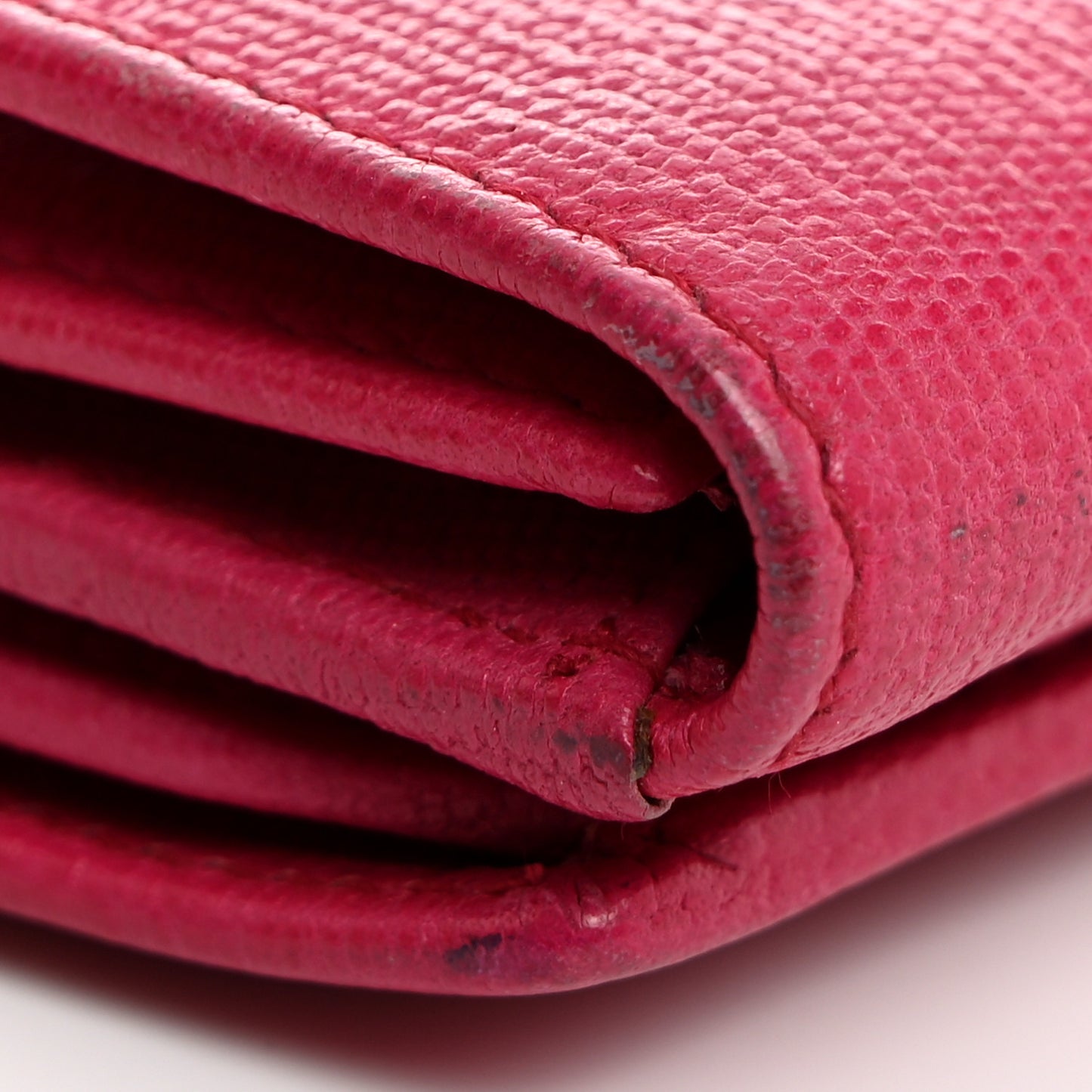 Calfskin Classic Y Ligne Wallet Fuchsia