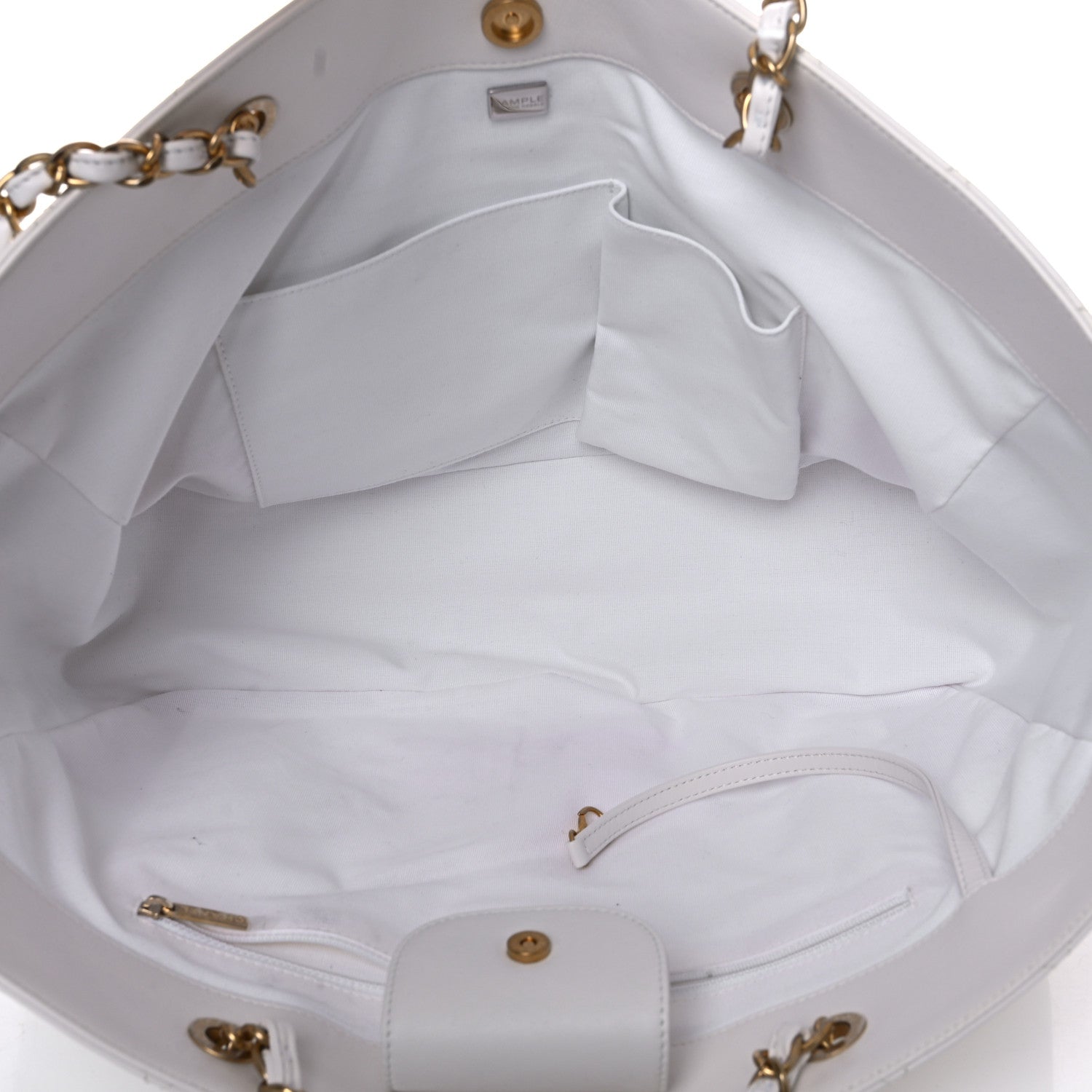Chanel Lambskin Quilted Large Classic Shopping Tote White 5 of 16