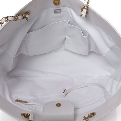 Chanel Lambskin Quilted Large Classic Shopping Tote White 5 of 16