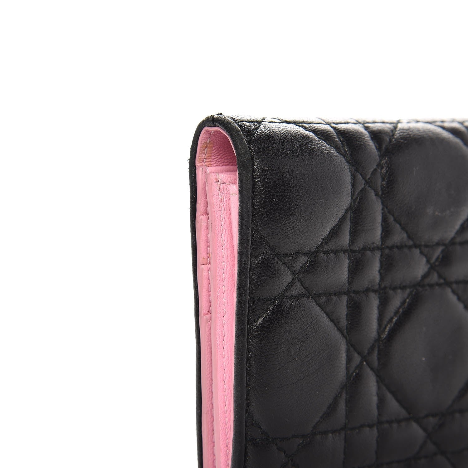 Christian Dior Lambskin Cannage Rendezvous Wallet Black 10 of 11