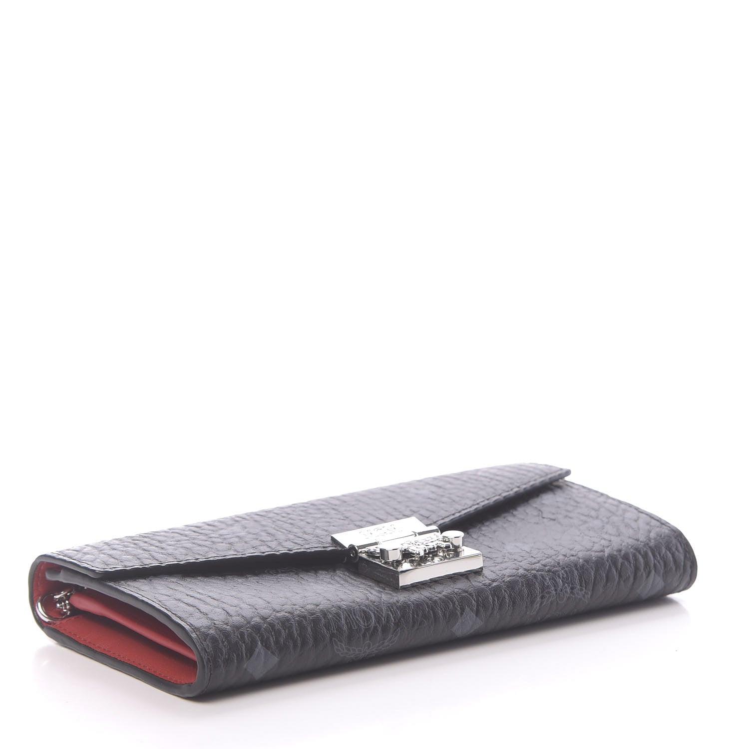 MCM Visetos Large Patricia Wallet On Chain Black Red 4 of 9