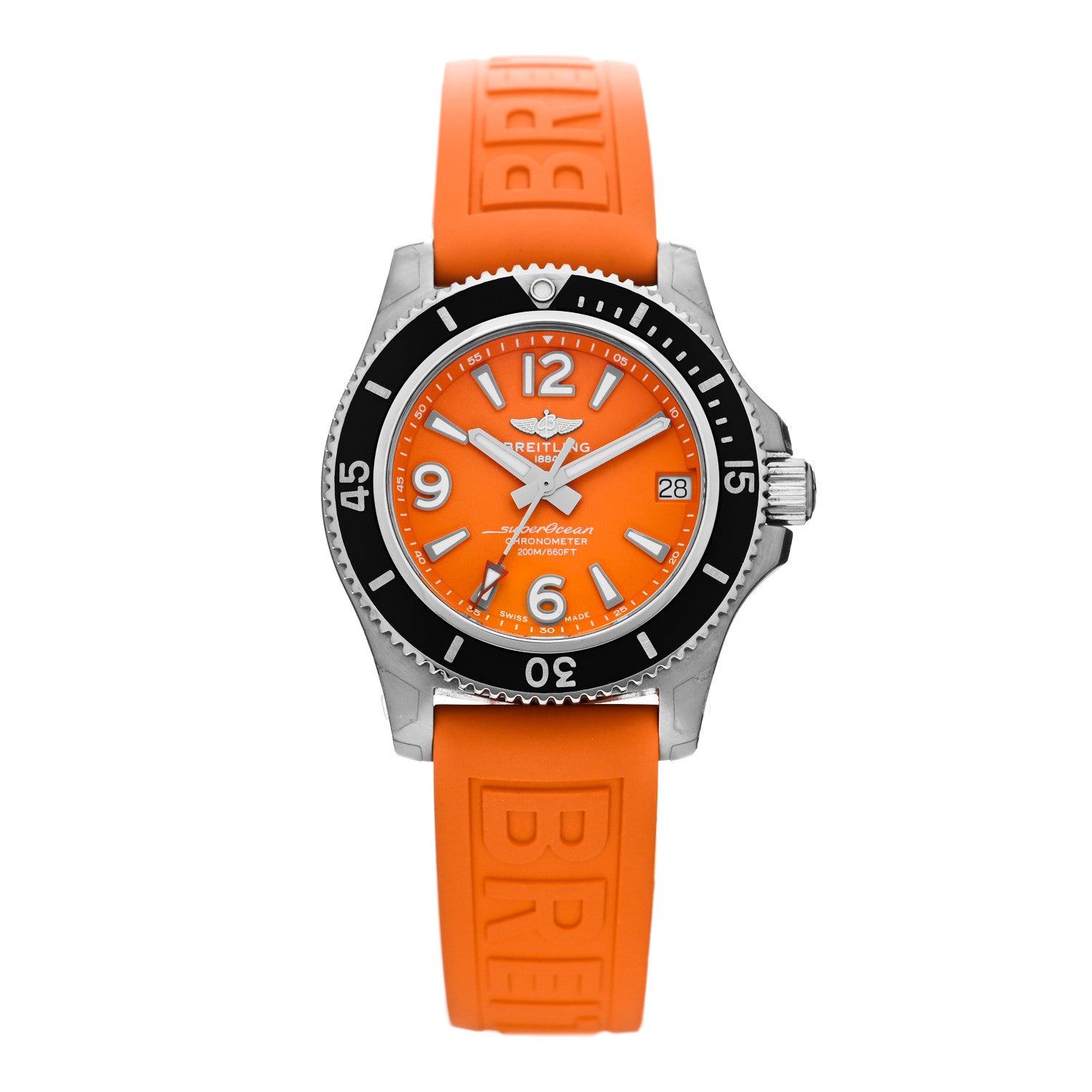 Breitling Stainless Steel Rubber 36mm Super Ocean Chronometer Automatic Watch Orange A17316D71O1S1 1 of 5