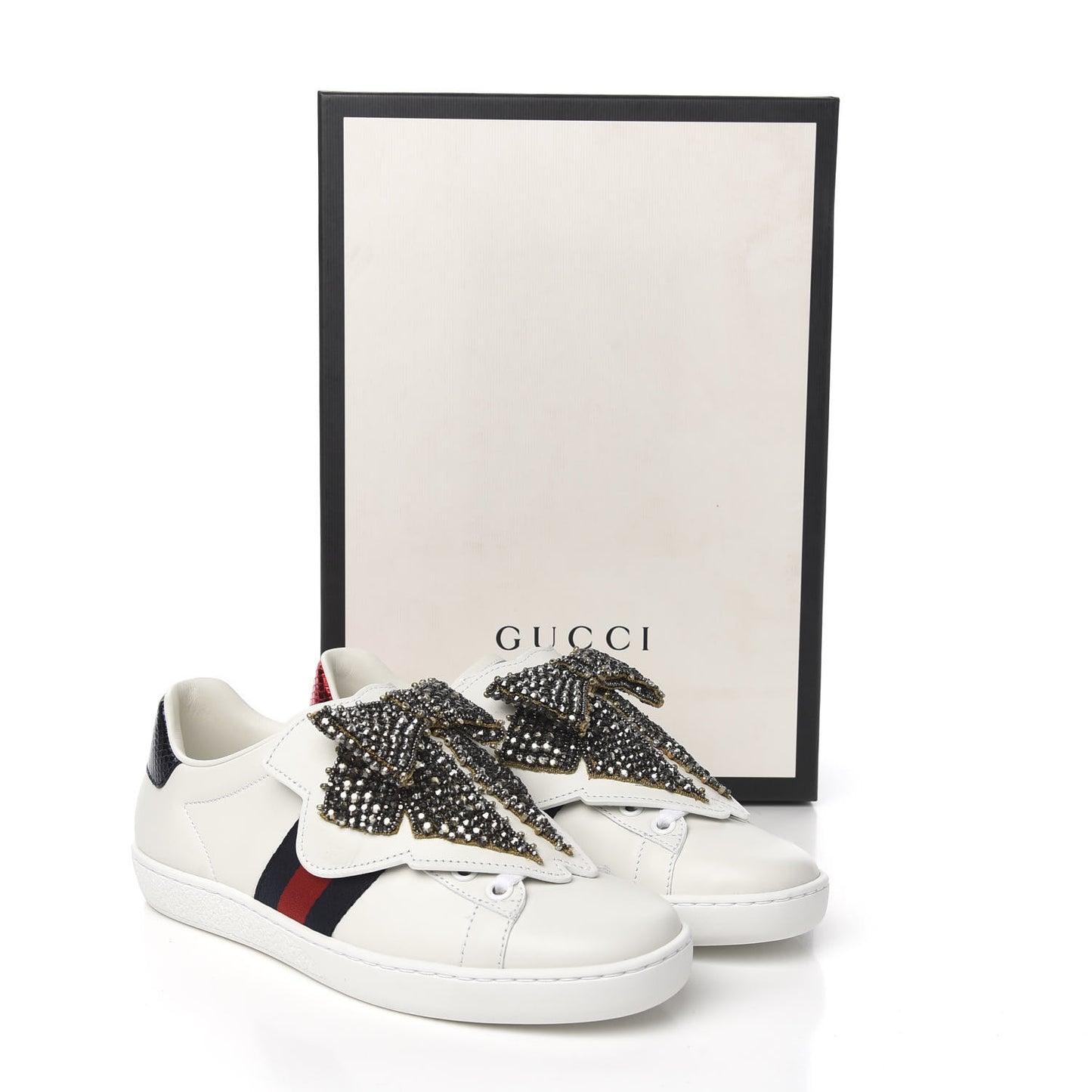 Calfskin Ayers Web Womens Ace Bow Lace Sneakers 34.5 White