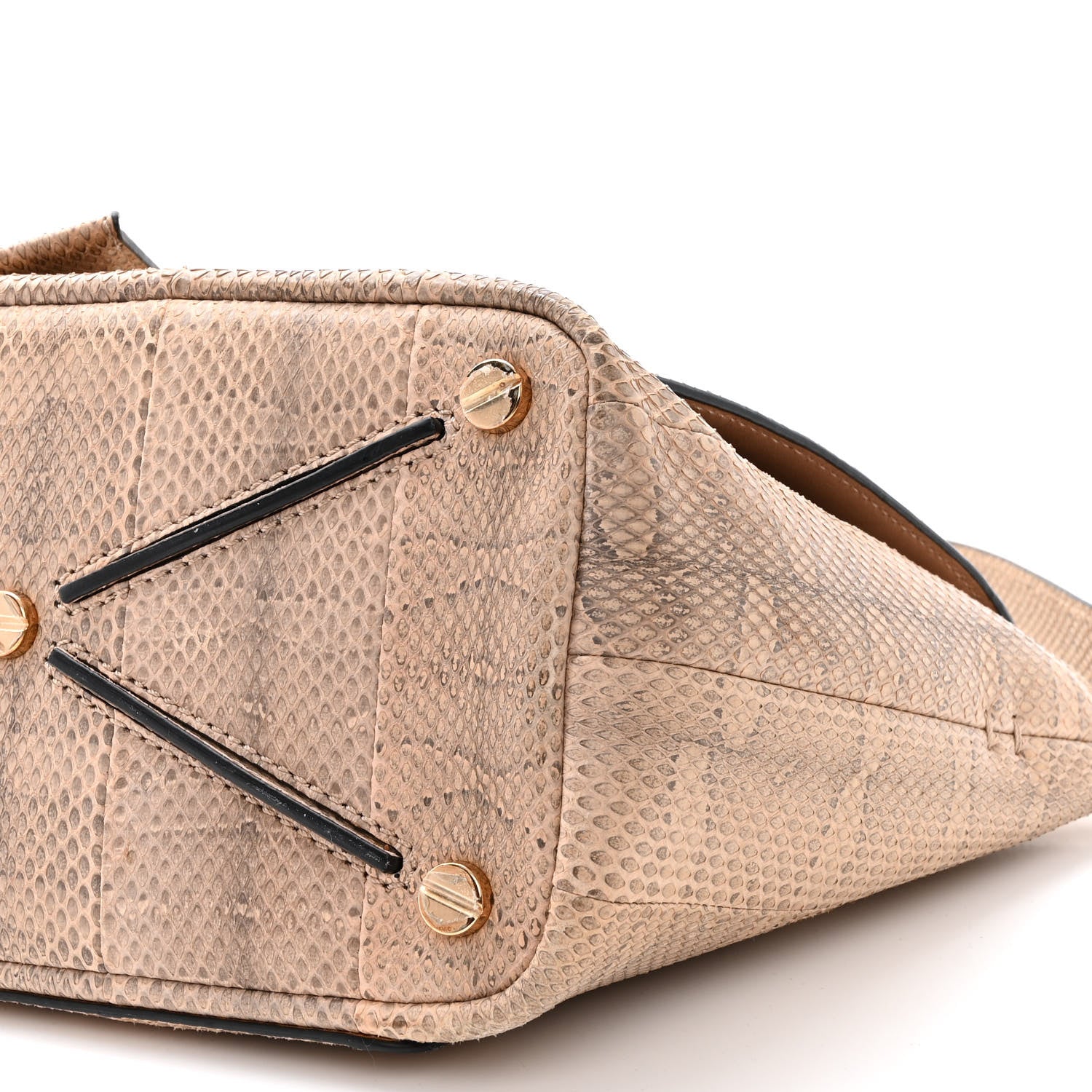 Valentino Garavani Snakeskin Small Demilune Double Handle Satchel Beige 10 of 10