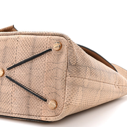 Valentino Garavani Snakeskin Small Demilune Double Handle Satchel Beige 10 of 10