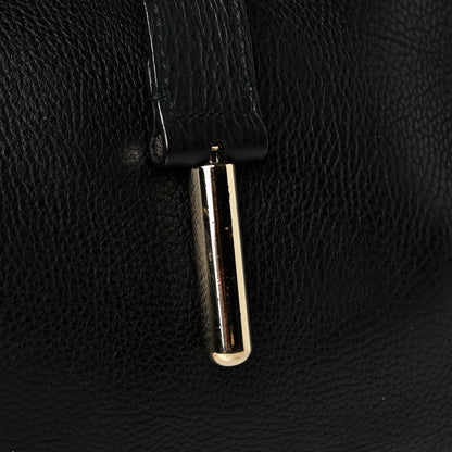 Balenciaga Grained Calfskin M Tube Round Tote Black 6 of 7