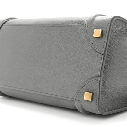 Celine Baby Drummed Calfskin Micro Luggage Kohl 10 of 12