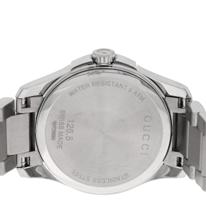 Gucci Stainless Steel Diamond Bezel Mother of Pearl 28mm G-Timeless Quartz Watch 4 of 5