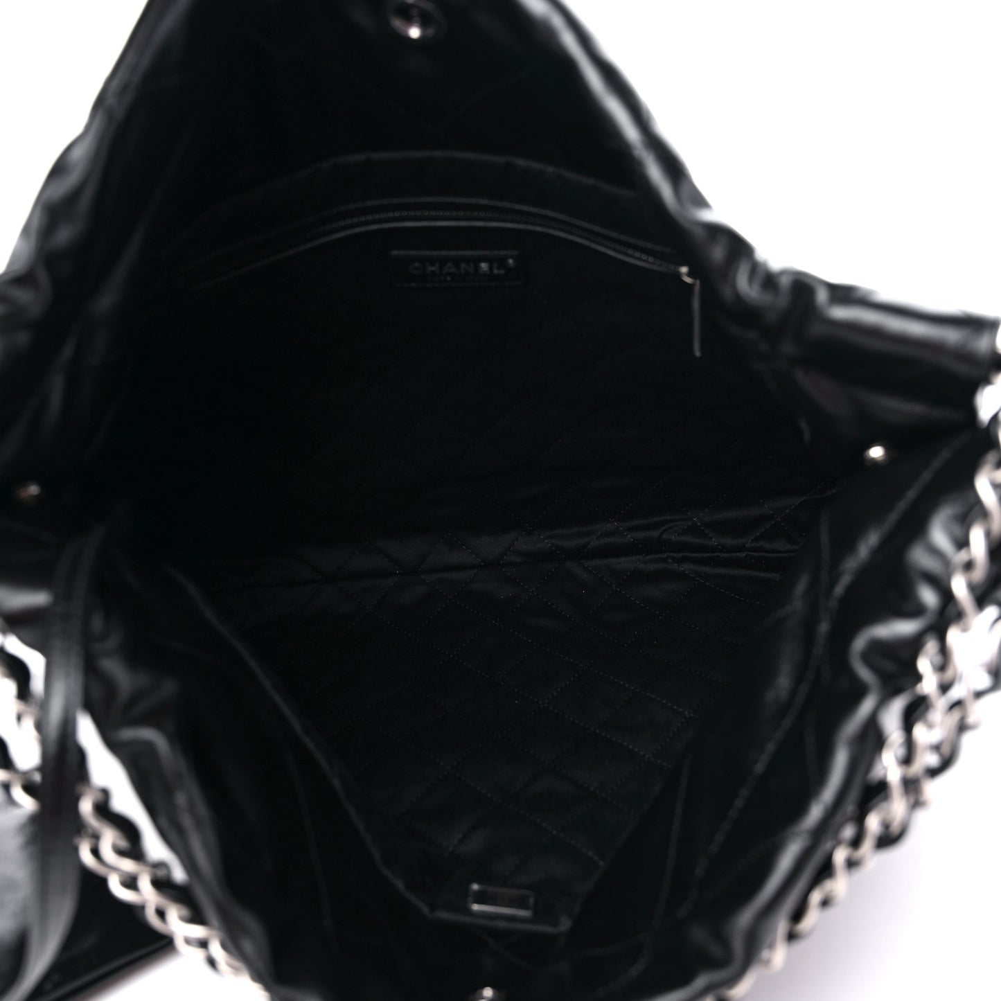 Shiny Calfskin Quilted Chanel 22 Black