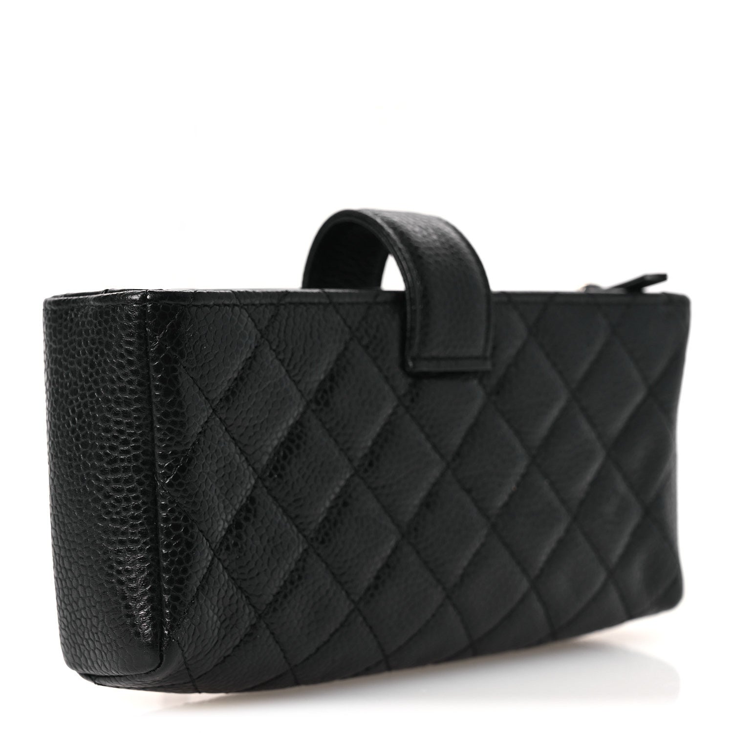 Chanel Caviar Quilted Phone Holder Clutch Black 3 of 11