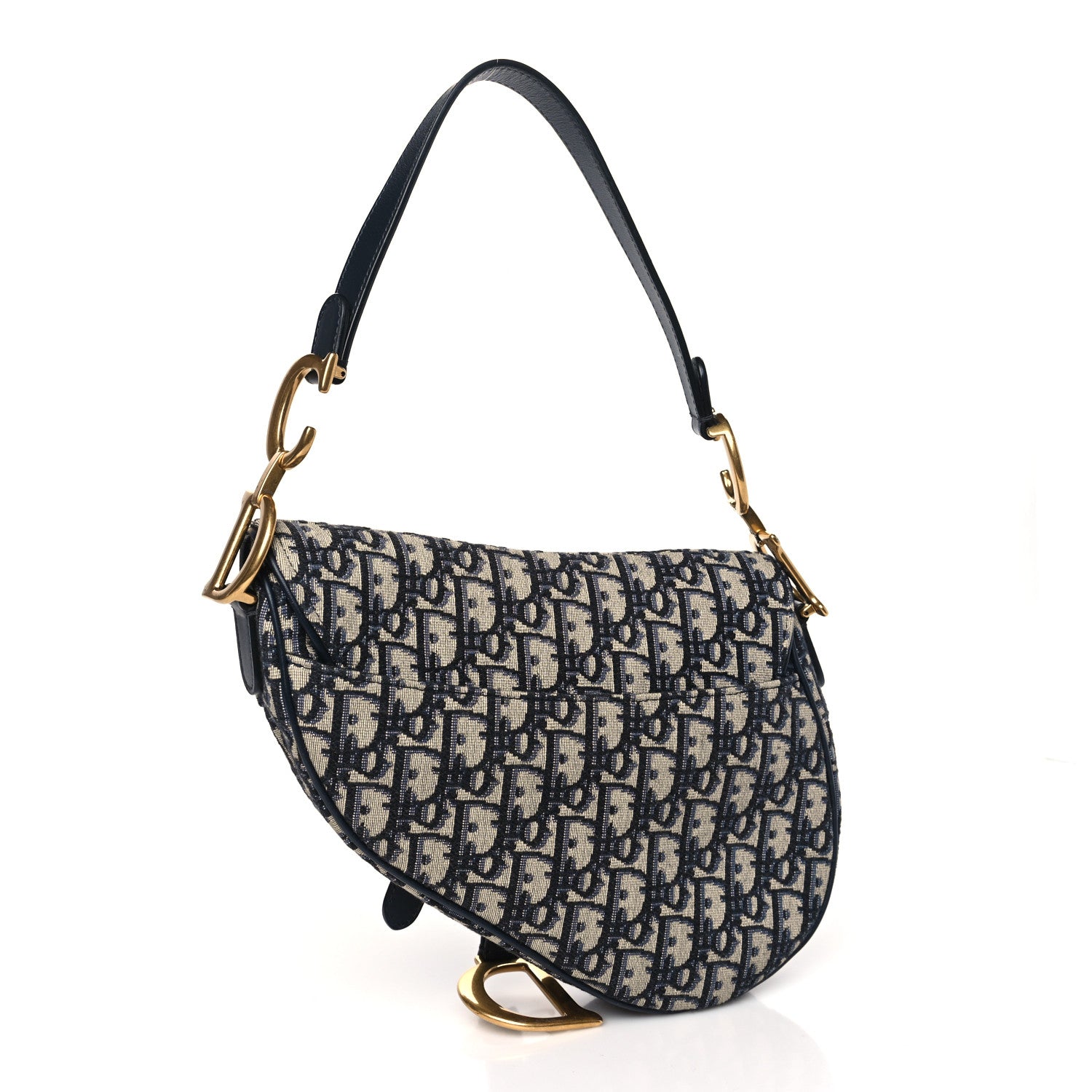 Christian Dior Oblique Saddle Bag Blue 3 of 10