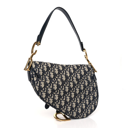 Christian Dior Oblique Saddle Bag Blue 3 of 10