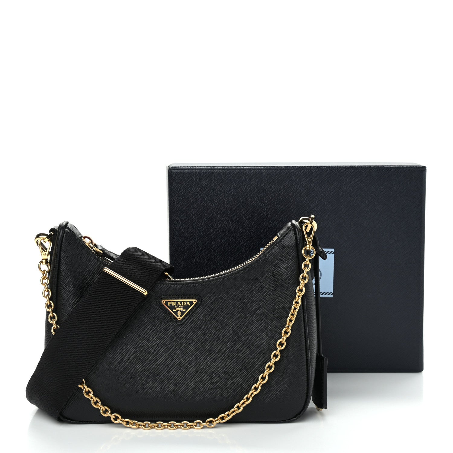 Prada Saffiano Lux Re-Edition 2005 Shoulder Bag Black 13 of 13