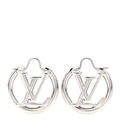Louis Vuitton Palladium Small Louise Hoop Earrings Silver 1 of 5
