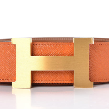 Hermes Epsom 42mm Constance 2 H Belt 100 Orange Gold 4 of 8