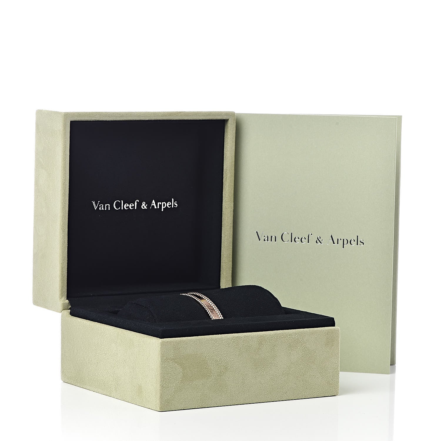 Van Cleef & Arpels 18K Rose Gold Perlee Signature Bangle Bracelet S 6 of 6