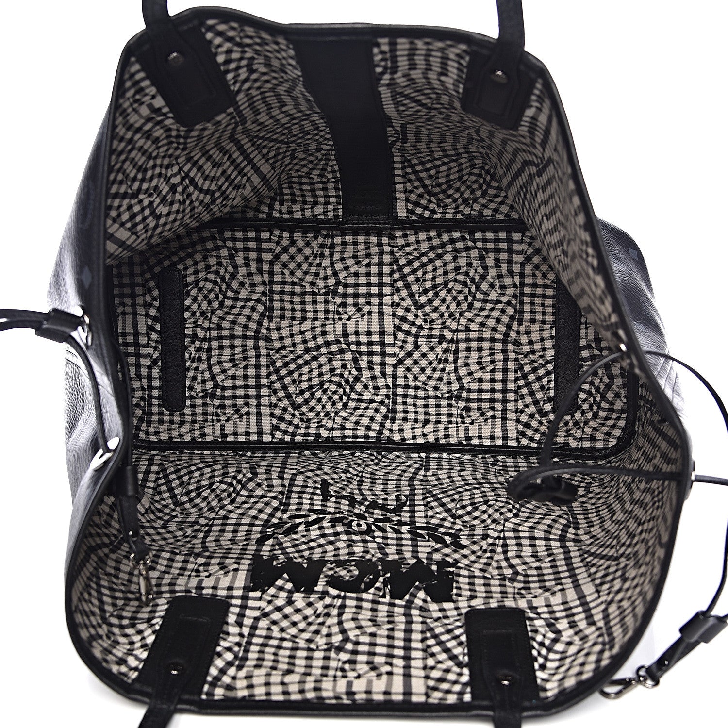 MCM Visetos Large Liz Reversible Shopper Tote Black 9 of 19