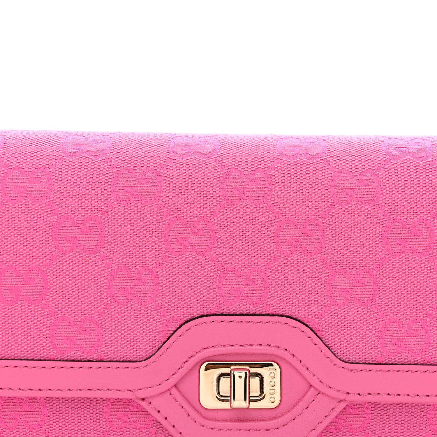 Gucci GG Monogram Textured Dollar Calfskin Small Luce Shoulder Bag Pink 8 of 10