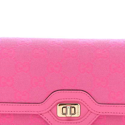 Gucci GG Monogram Textured Dollar Calfskin Small Luce Shoulder Bag Pink 8 of 10