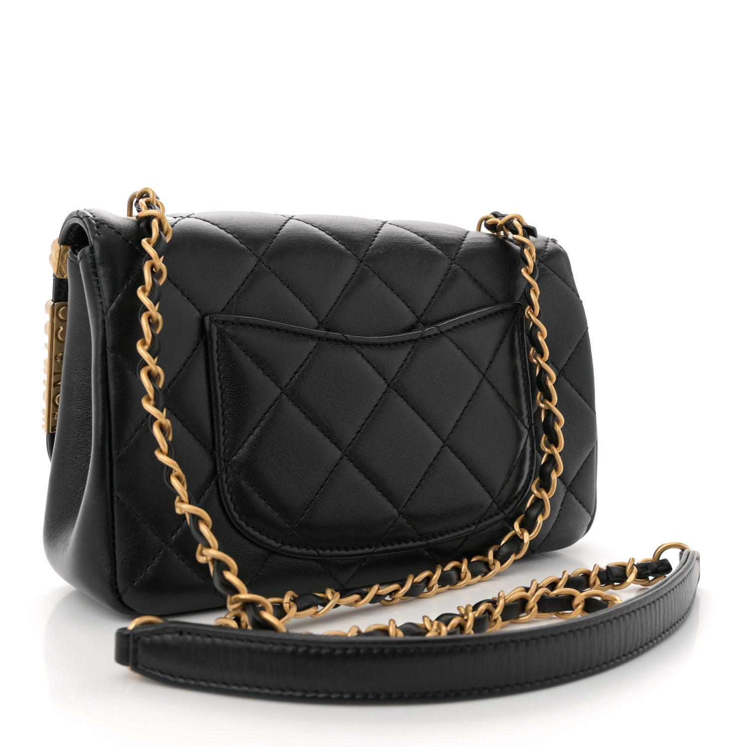 Chanel Lambskin Enamel Strass Quilted Mini Paris Monaco Flap Black 3 of 10