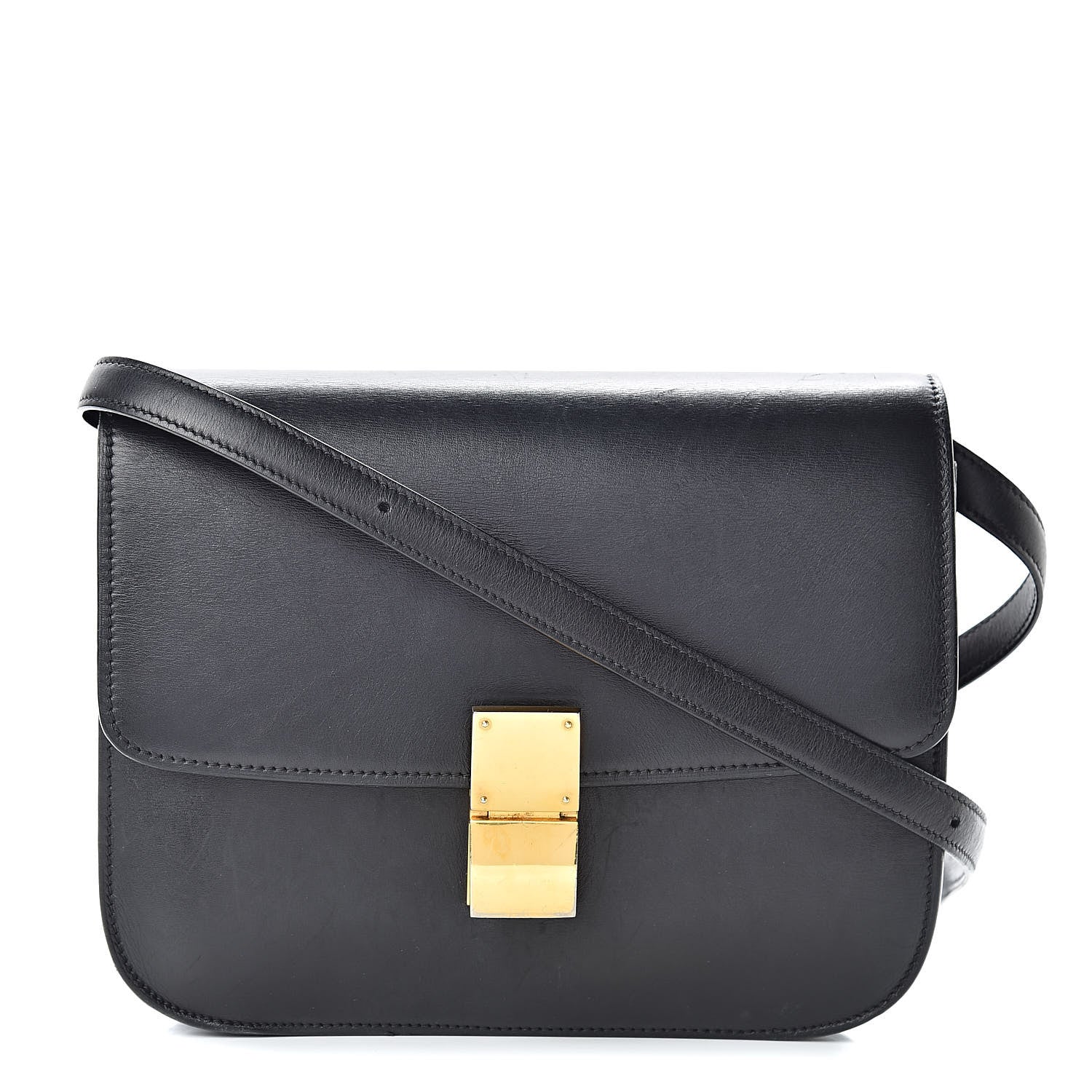 Celine Box Calfskin Medium Classic Box Flap Bag Black 1 of 23