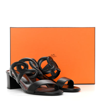 Hermes Nappa Bikini Sandals 38.5 Black 8 of 8