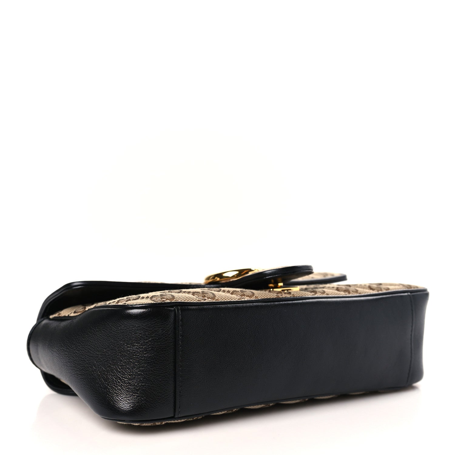Gucci Monogram Matelasse Diagonal Small GG Marmont Shoulder Bag Beige Black 4 of 9