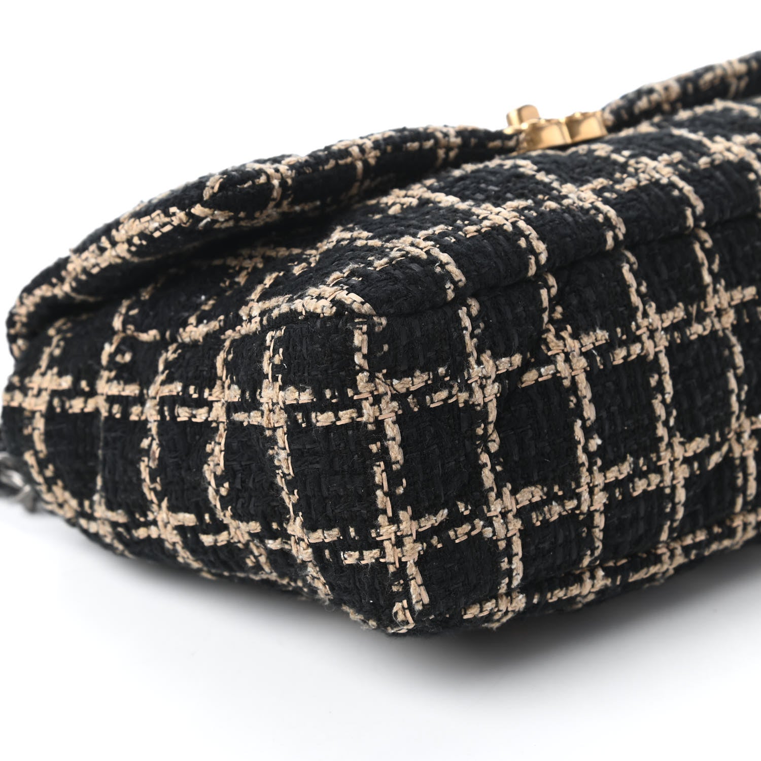 Chanel Tweed Quilted Large Chanel 19 Flap Black Beige 6 of 11