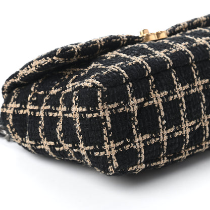 Chanel Tweed Quilted Large Chanel 19 Flap Black Beige 6 of 11