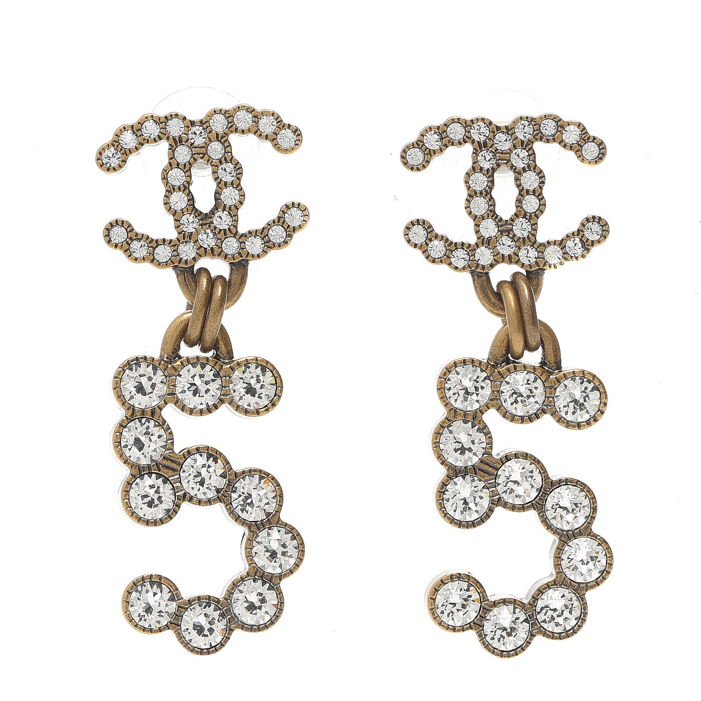 Metal Crystal City of Lights No 5 Drop Earrings Gold