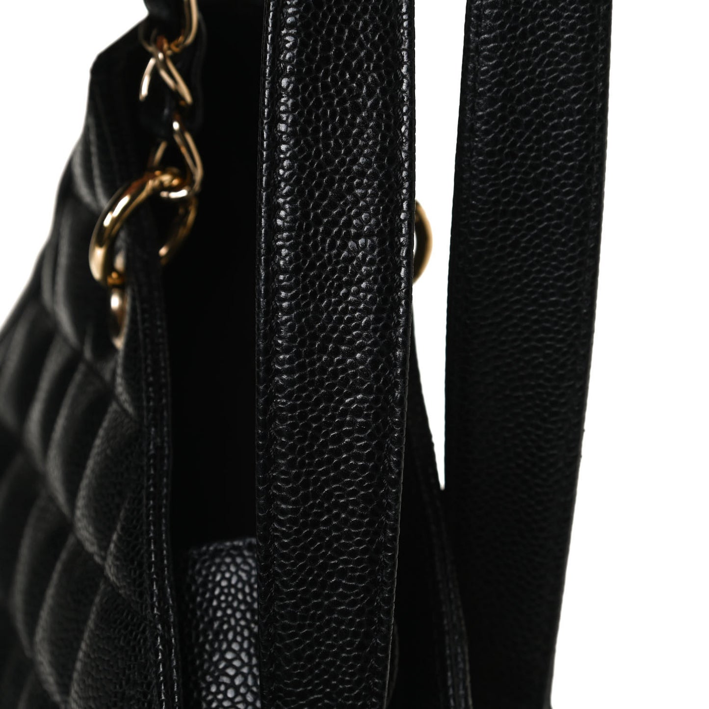 Caviar Quilted Petit Shopping Tote PST Black