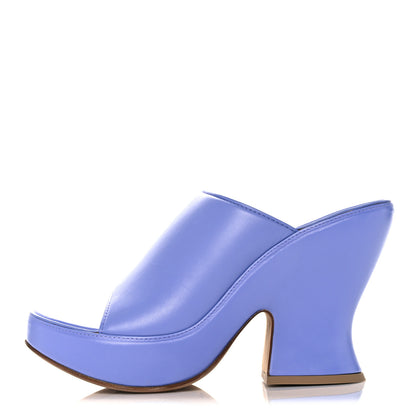 Bottega Veneta Nappa Slide Platform 115 Wedge Sandals 39.5 Periwinkle 1 of 16
