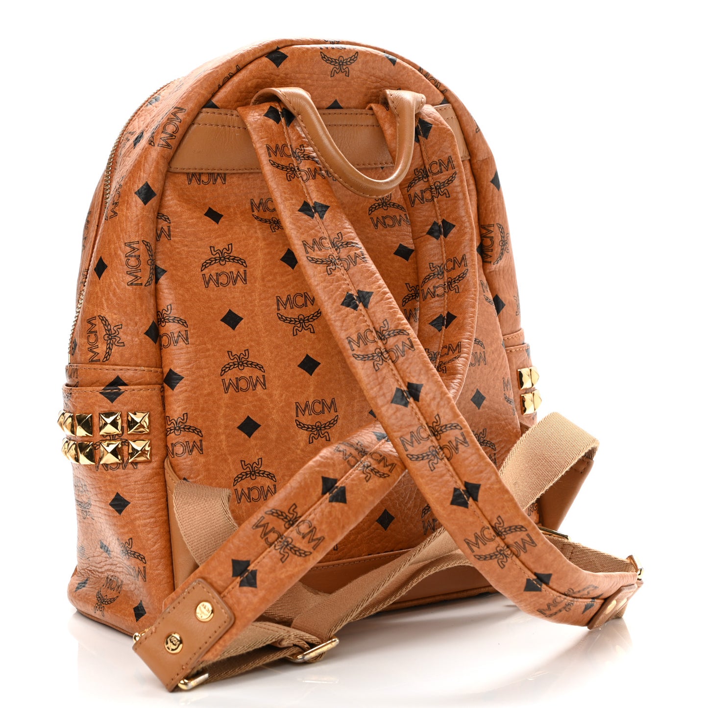 Visetos Small Side Stud Stark Backpack Cognac