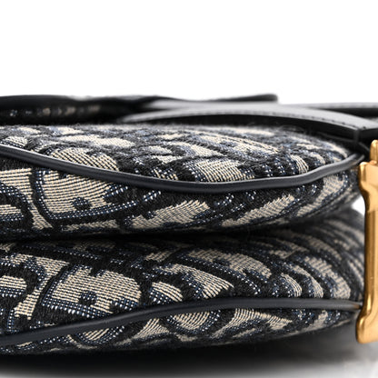 Christian Dior Oblique Mini Saddle Bag Blue 9 of 11