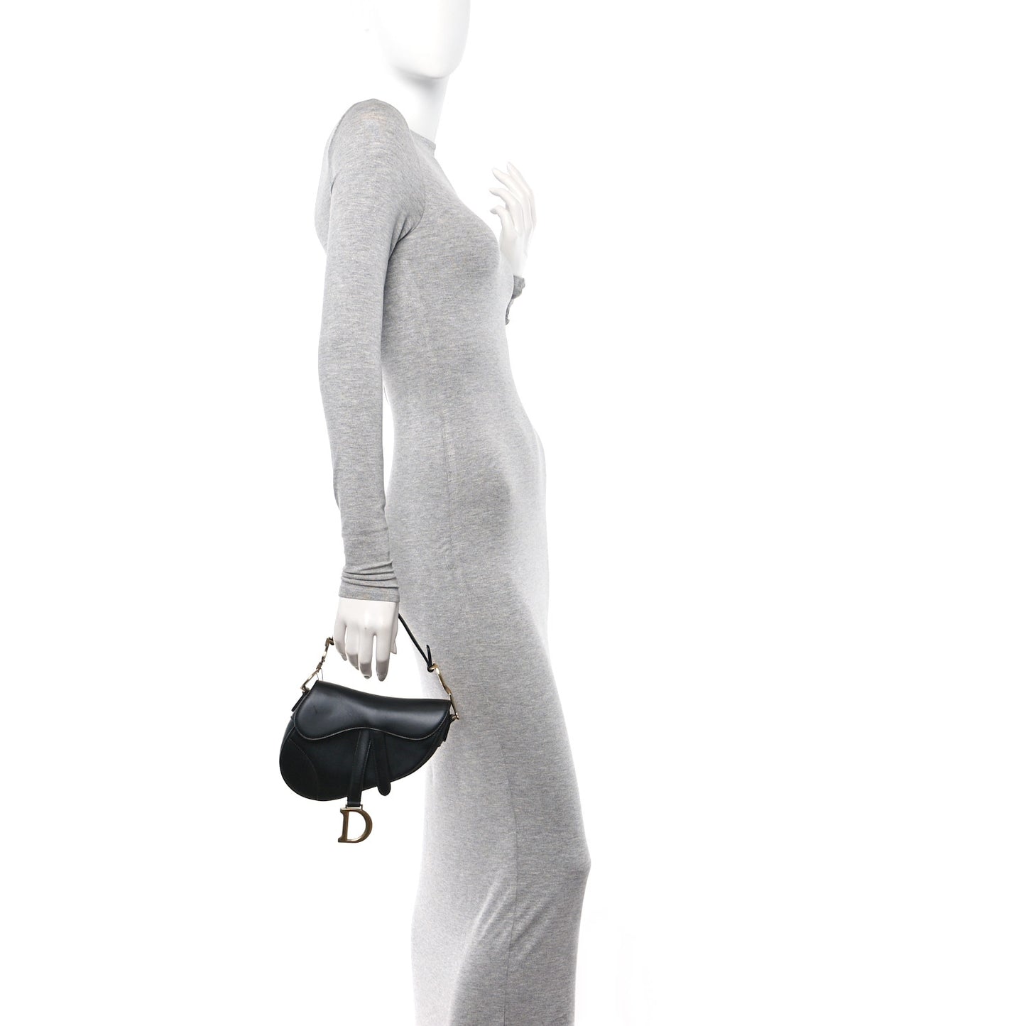 Calfskin Mini Saddle Bag Black