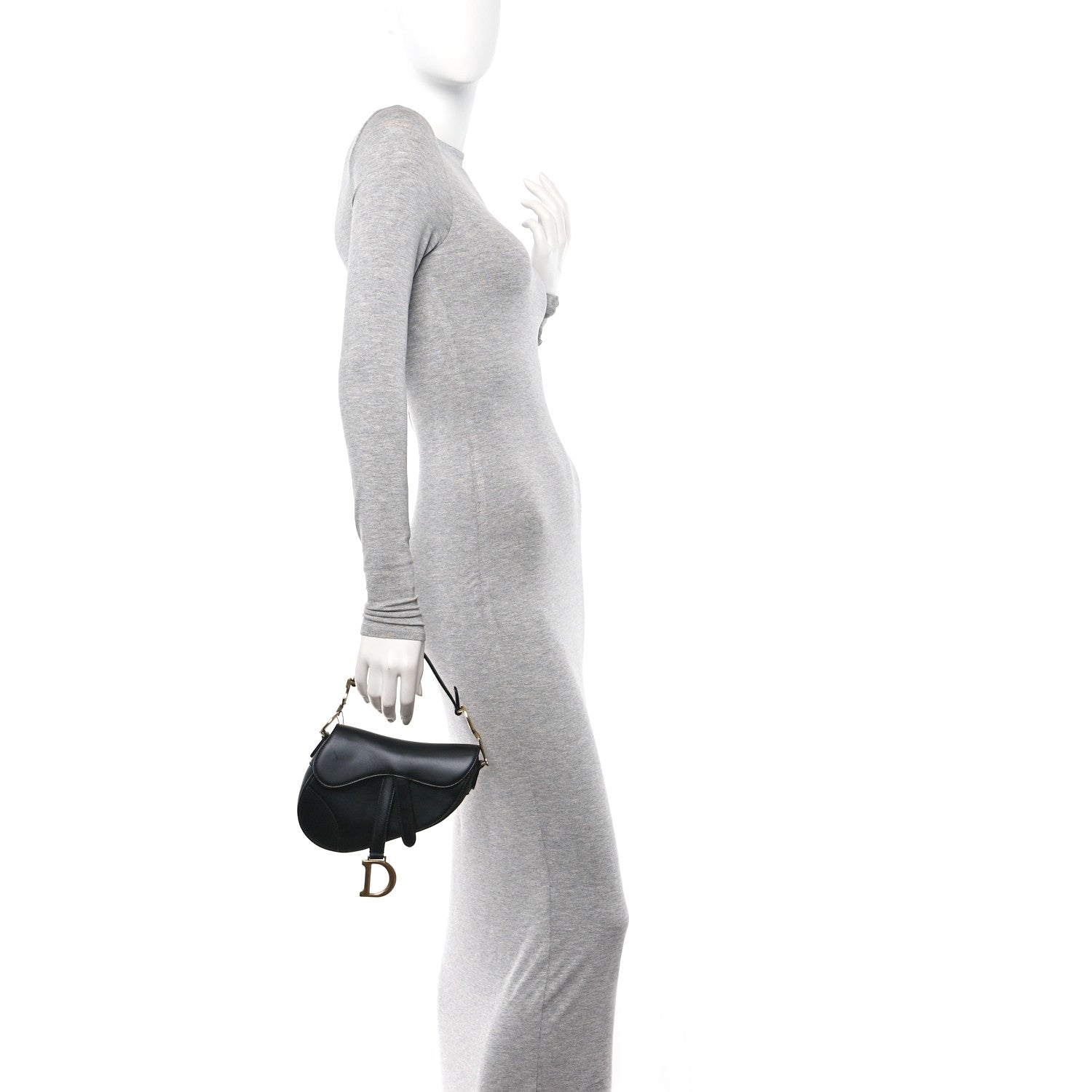 Christian Dior Calfskin Mini Saddle Bag Black 2 of 11