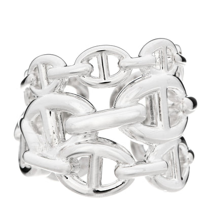 Hermes Sterling Silver GM Chaine d'Ancre Enchainee Band Ring 51 5.75 1 of 6