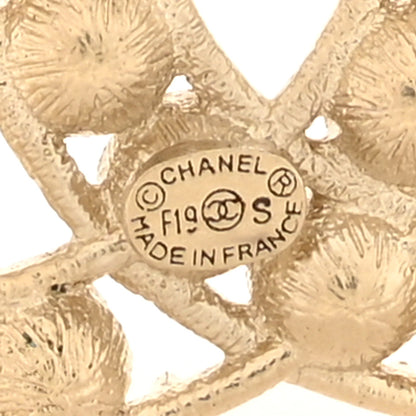 Chanel Crystal Coco's Pearls CC Brooch Light Gold 3 of 4