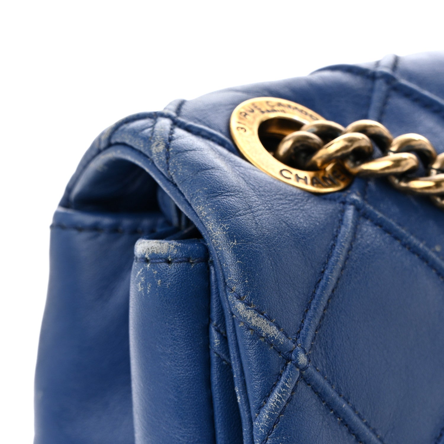 Chanel Calfskin Diamond Debossed Large Cosmos Flap Blue 11 of 11