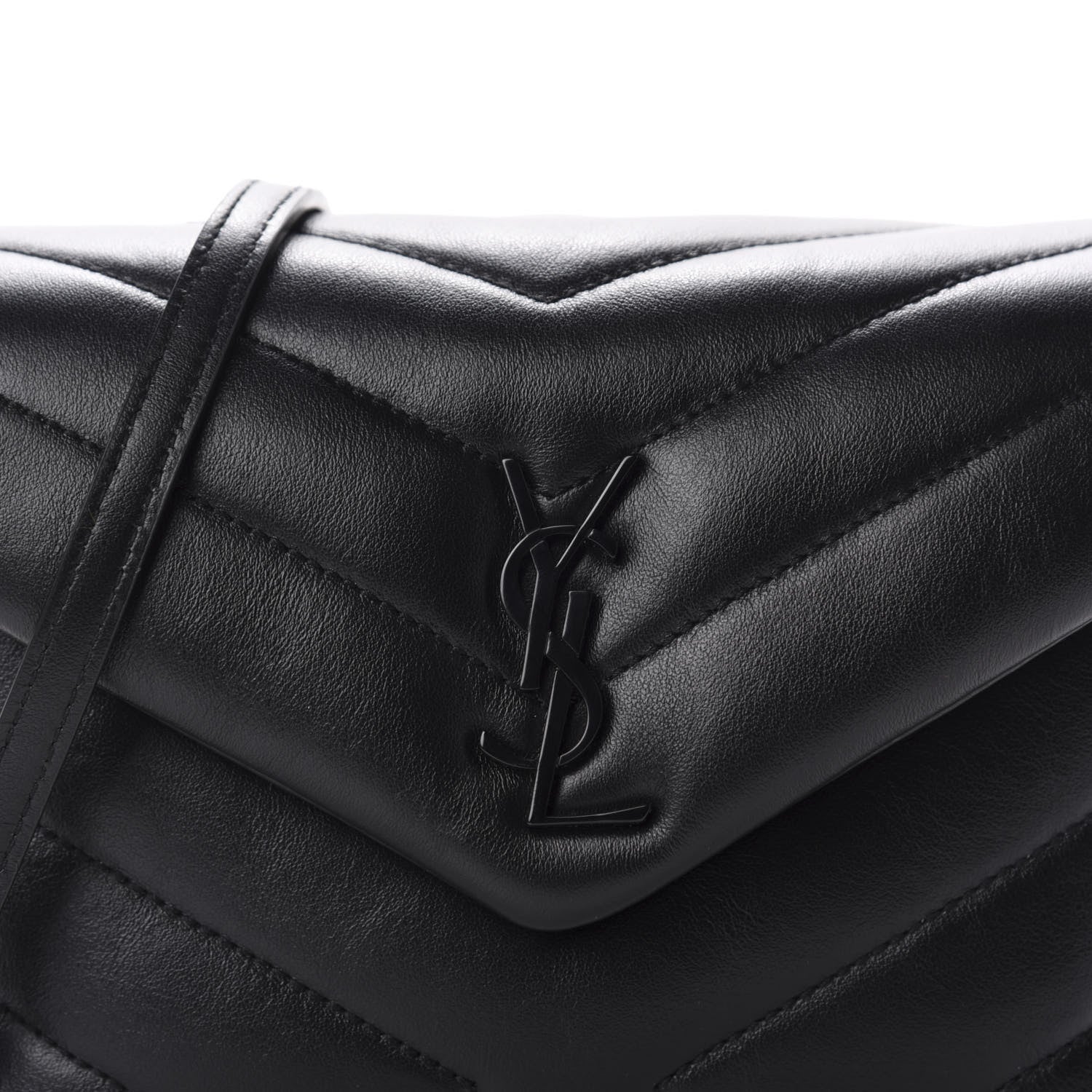 Saint Laurent Calfskin Y Quilted Monogram Toy Loulou Crossbody Bag Black 12 of 12